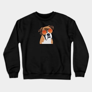 Boxer Dog Wearing Sunglasses Crewneck Sweatshirt